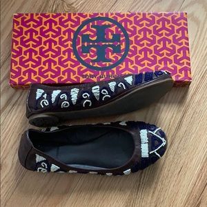 Tory Burch beaded flats